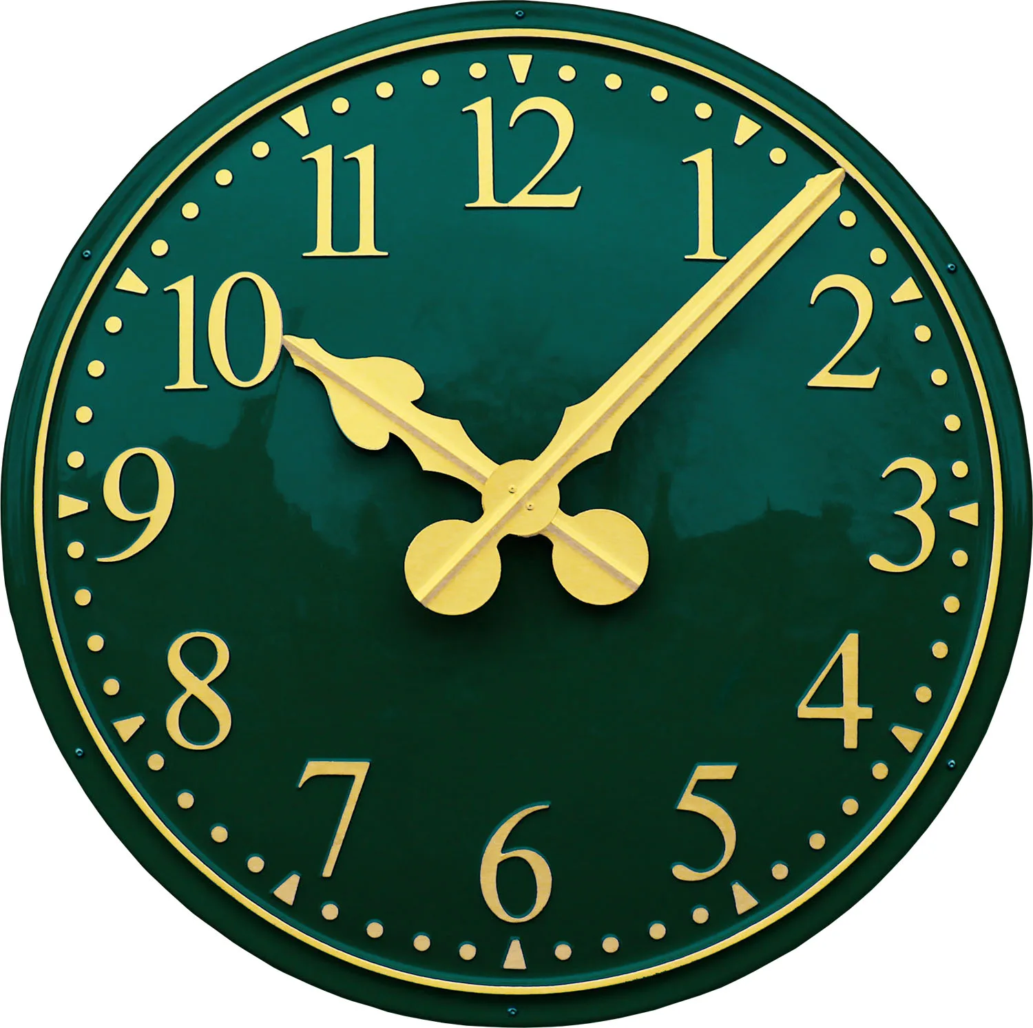 Convex Arabic Outdoor Clock Holly Green